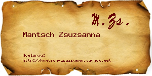 Mantsch Zsuzsanna névjegykártya